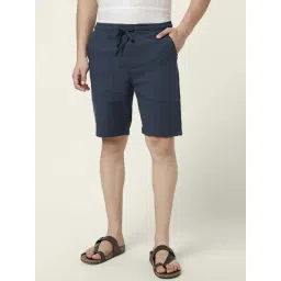 7 Alt By Pantaloons Navy Cotton Slim Fit Shorts-picture-24