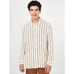 7 Alt By Pantaloons Off White Cotton Relaxed Fit Self Pattern Shirt-picture-36