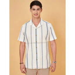 7 Alt By Pantaloons Stone Gray Relaxed Fit Striped Shirt-picture-15