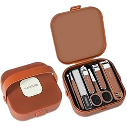 7-in-1 Stainless Steel Nail Care Kit for Men & Women – Travel Manicure Pedicure Set with Clippers, Scissors, File & Grooming Tools in Compact Portable Case-picture-32