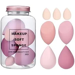 7in1 Professional Makeup Blender Set for Face | Makeup Sponges Set Suitable with Liquid & Creams | Sponge Makeup Blender for all Skin Types & Soft Latex-Free Reusable & Washable (Multicolor, 4 Big + 3 Mini=7 Pcs)-image-46