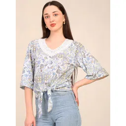 7OUNCE Women Floral Print V-Neck Top-picture-22