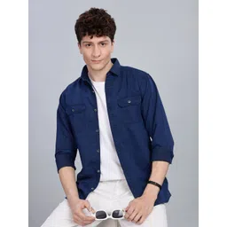 7TH LEGION Men Smart Fit Solid Spread Collar Casual Shirt-picture-15