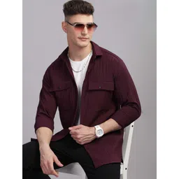 7TH LEGION Men Smart Fit Textured Spread Collar Casual Shirt-picture-12