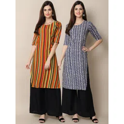 7threads KALINI Women Pack of 2 Printed Crepe Kurta-picture-27