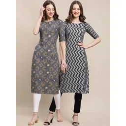 7threads KALINI Women Pack Of 2 Printed Crepe Kurta-picture-24