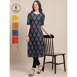 7threads KALINI Women Pack of 6 Crepe Kurta-picture-25