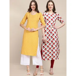 7threads KALINI WomenPack of 2 Printed Summer Sheers Crepe Kurta-picture-42