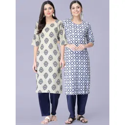 7Threads Pack of 2 Printed Kurtas with Trousers-picture-39