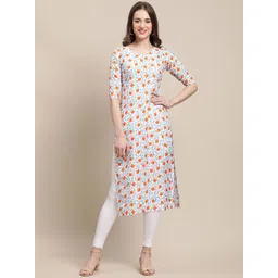 7threads KALINI Women Pack Of 6 Floral Printed Gotta Patti Summer Sheers Crepe Kurta image 3