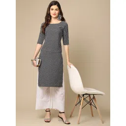 7threads KALINI Women Yellow And Black Summer Sheers Crepe Kurta [PACK OF 6] image 2