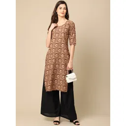 7threads KALINI Women Yellow And Black Summer Sheers Crepe Kurta [PACK OF 6] image 3