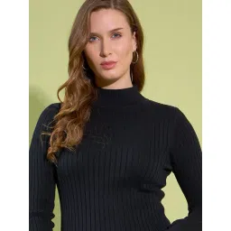 98 Degree North Black Cotton Self Regular Fit Sweater-picture-20
