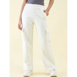 98 Degree North Cream Women Cotton Solid Trackpant-picture-12