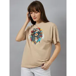 98 Degree North Graphic Printed Round Neck Drop-Shoulder Sleeves Cotton T-shirt-picture-39