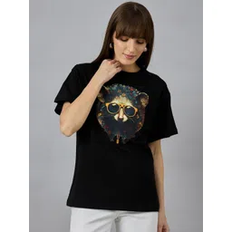 98 Degree North Graphic Printed Round Neck Drop-Shoulder Sleeves Cotton T-shirt-picture-15
