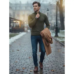 98 Degree North Men Mock Collar Woollen Pullover Sweaters-picture-39