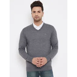98 Degree North Men Woollen V-Neck Long Sleeves Pullover Sweaters-image-34