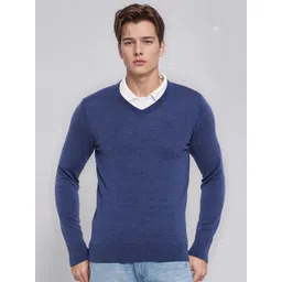 98 Degree North Men Woollen V-Neck Pullover Sweaters-picture-19