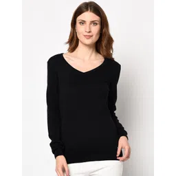98 Degree North Women Black Solid Pullover Sweater-picture-27
