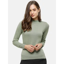 98 Degree North Women Olive Green Solid Pullover-picture-34