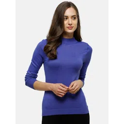 98 Degree North Women Purple Pure Cotton Pullover Sweater-picture-19