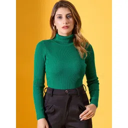 98 Degree North Women Ribbed Turtle Neck Pullover Sweaters-picture-40