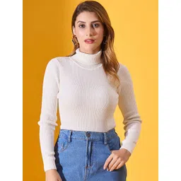 98 Degree North Women Self Design Ribbed Pullover-picture-16