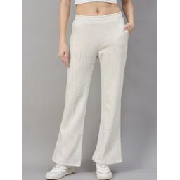 98 degree north Women Solid White Track Pants-picture-30
