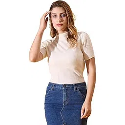 98 north 98 Degree North Women Half Sleeves Turtle Neck Pullover-G111132-BARGUNDY-picture-42