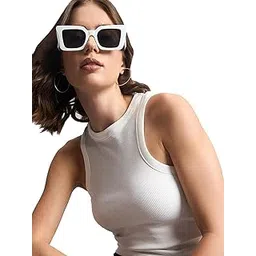 98 north 98 Degree North Women Pure Cotton Solid Round Neck Top Has A Sleeveless-RGT1608-OFF WHITE-picture-10