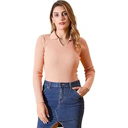 98 north 98 Degree North Women Ribbed Collar Neck Pullover-G1164-BLUEMELANGE-picture-29