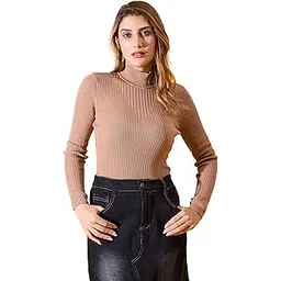 98 north 98 Degree North Women Turtle Neck Pullover-G1156-BROWN-picture-53