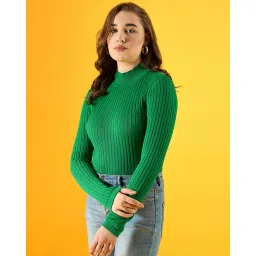 98°north Women Ribbed High-Neck Pullover image 1