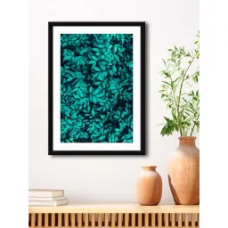 999Store Aqua MDF Leaves Printed Paper Wall Painting - Set of 1-picture-152