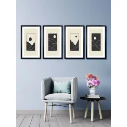 999store Beige & Black Mountain And Moon Canvas Wall Painting-image-29