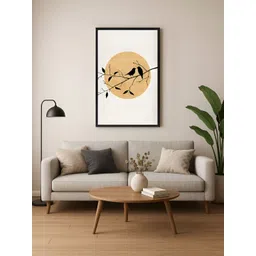 999Store Black & Beige Canvas Floral and Botanical Wall Paintings-image-37