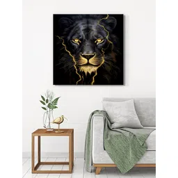 999Store Black & Gold-Toned Birds and Animals Canvas Painting Wall Art-image-16
