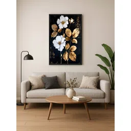 999Store Black & White Canvas Floral and Botanical Wall Paintings-image-3