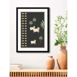 999Store Black & White MDF Cow and Tree Printed Paper Wall Painting - Set of 1-picture-37