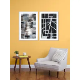 999Store Black & White Printed Abstract Pattern Wall Painting-image-20