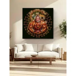 999Store Black Canvas Radiant Hanuman Painting-image-22