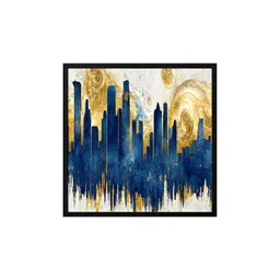 999Store Blue & Grey Canvas Abstract Painting Wall Art-picture-39