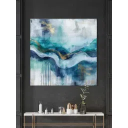 999Store Blue & Grey Canvas Harmony Of Nature Abstract Painting-picture-32