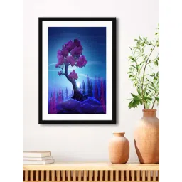 999Store Blue & Purple MDF Tree Wall Printed Paper Wall Painting - Set of 1-picture-33