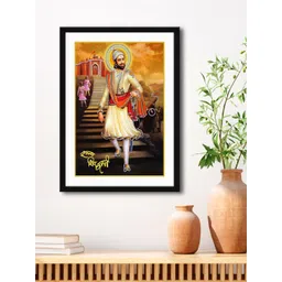 999Store Brown & Cream Raja Chhatrapati Maharaj Framed Printed Paper Painting-picture-14