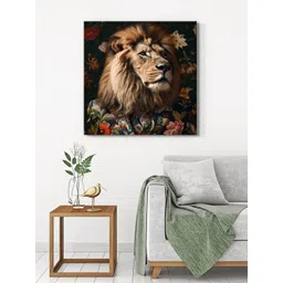 999Store Brown & Orange Canvas Birds and Animals Wall Painting-image-29