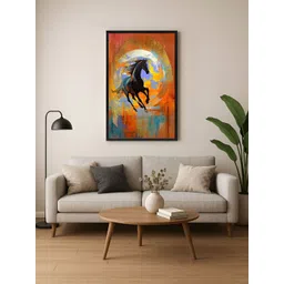999Store Brown & Orange Canvas Birds and Animals Wall Paintings-image-8