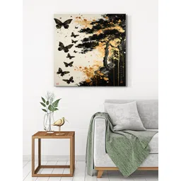 999Store Brown & White Butterfly Canvas Painting Wall Art-picture-30