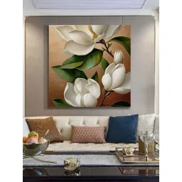 999Store Brown & White Canvas Elegant Magnolia Flower Painting-picture-10